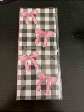 Pink Bow Black & White Stationery set